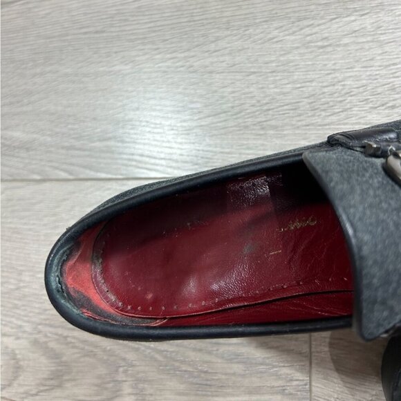 Salvatore Ferragamo Sport Horsebit logo Gray Fabric Loafers Preppy - Picture 10 of 16